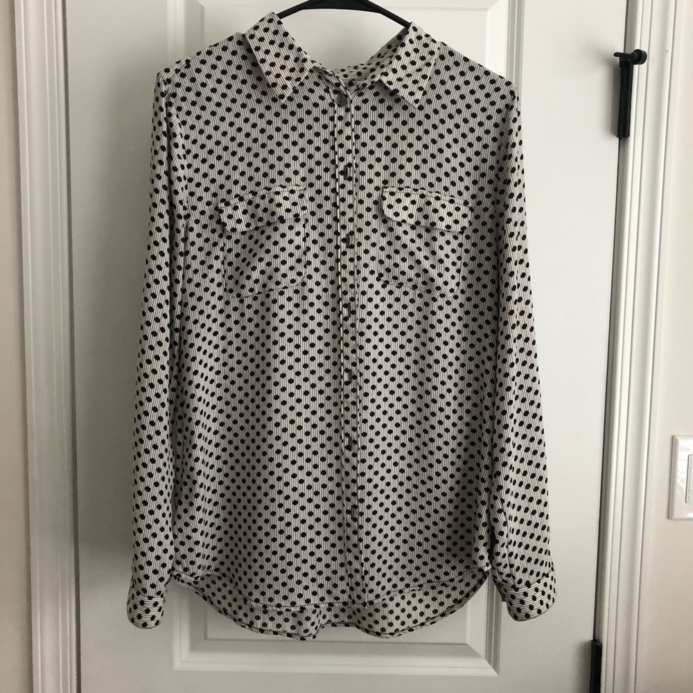 Loft Polka Dot Blouse, Size M